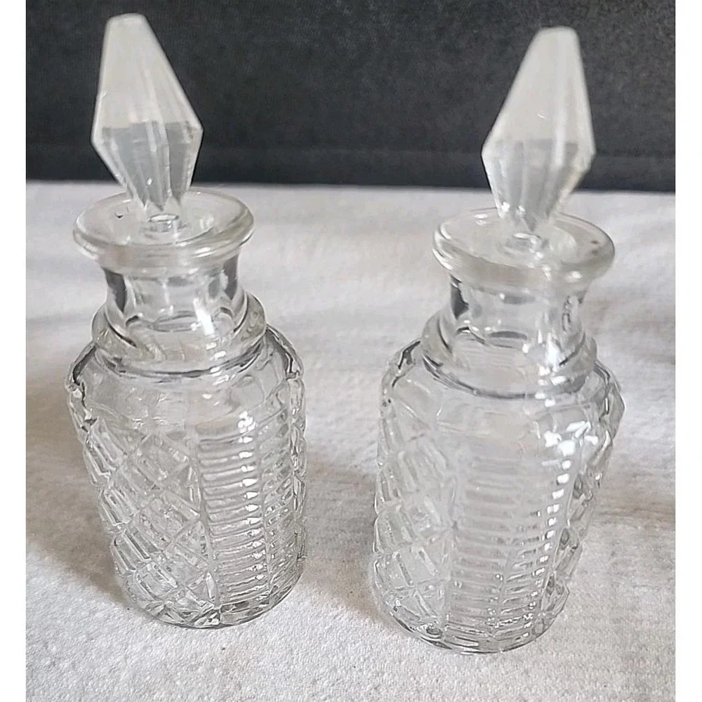 Eales Of Sheffield Cut Glass 4 Bottle Condiment Cruet Caddy Silver Plated VTG